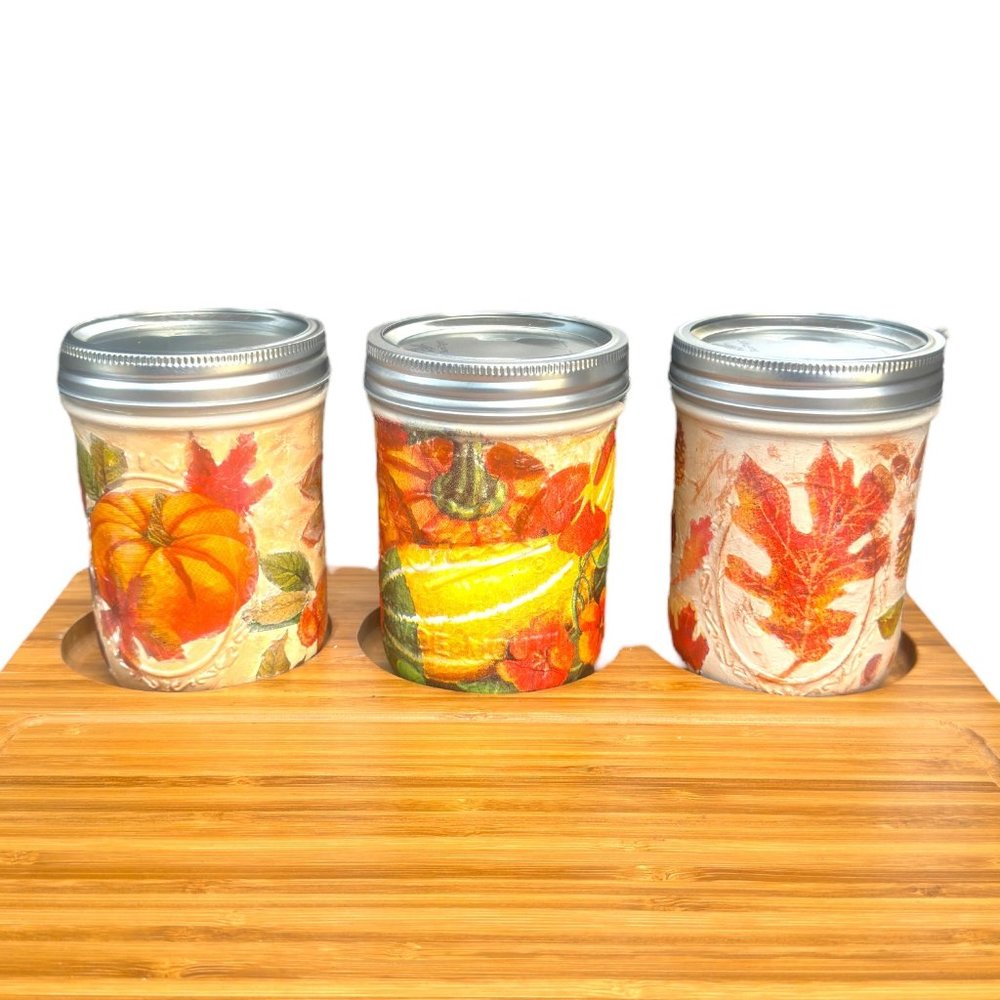 Upcycled “Picnic at Ascot” Charcuterie Board w/ Wide Mouth Ball Jars Decoupaged - Picture 4 of 12